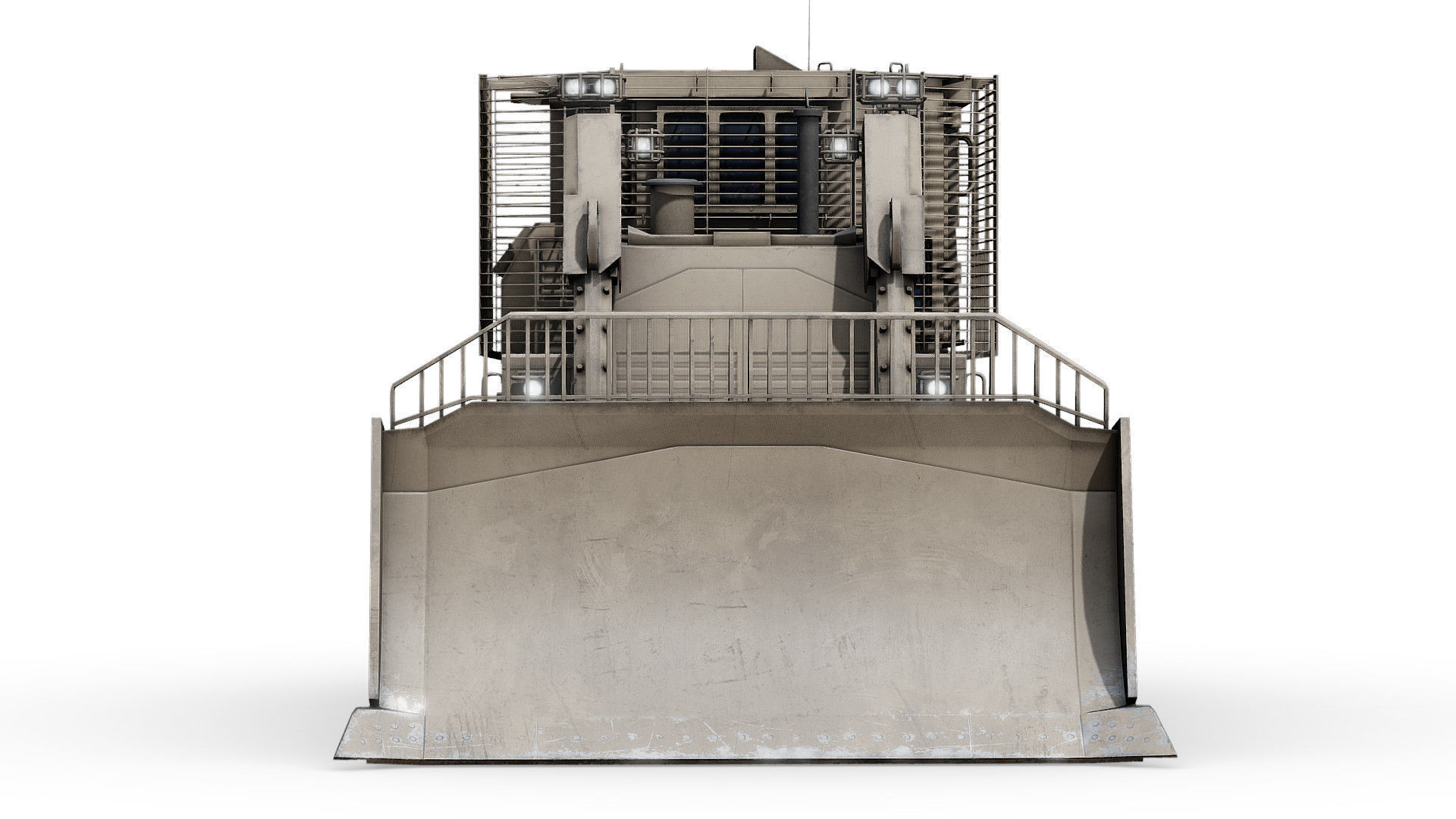 Armoured Bulldozer Low-poly 3D model_24