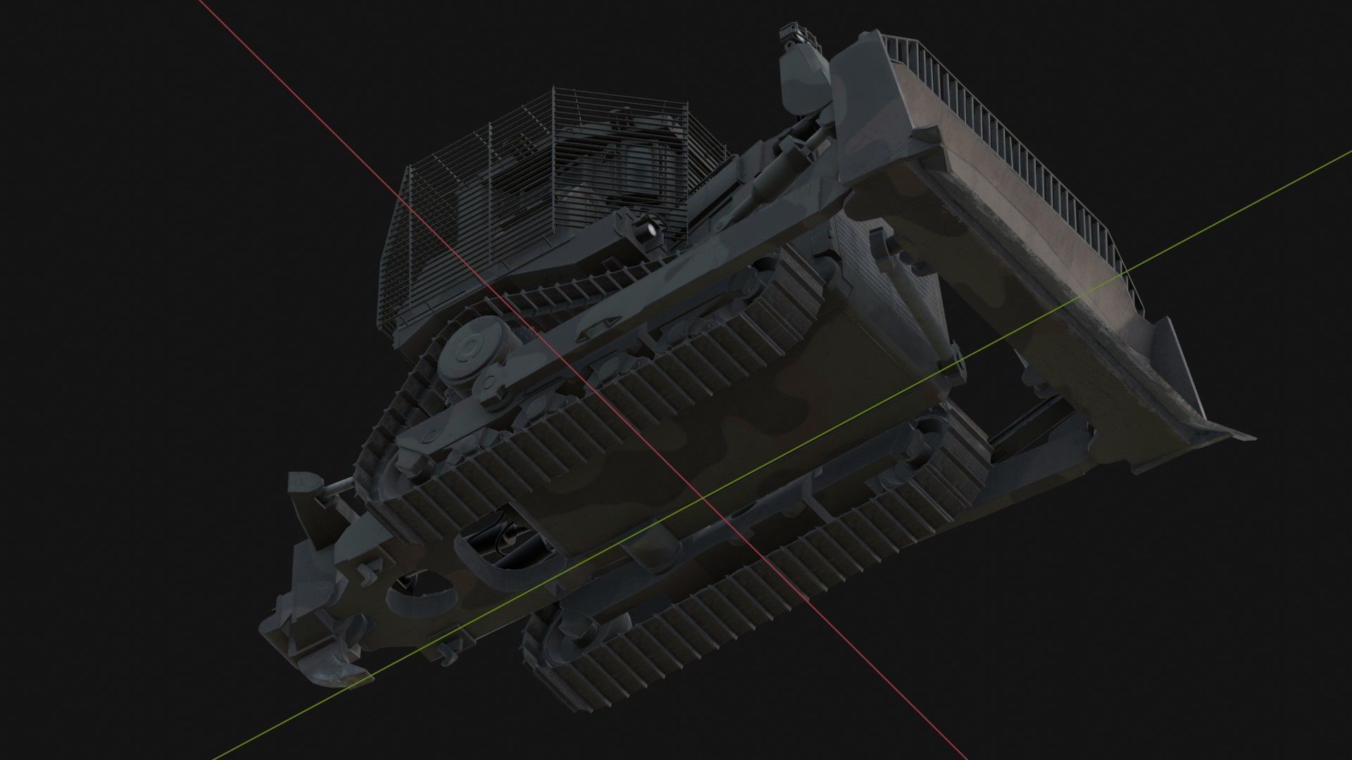 Armoured Bulldozer Low-poly 3D model_13