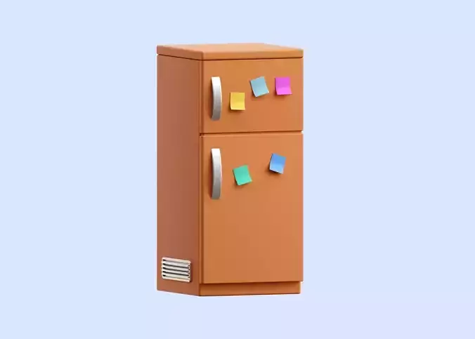 Refrigerator Illustration Low-poly 3D model