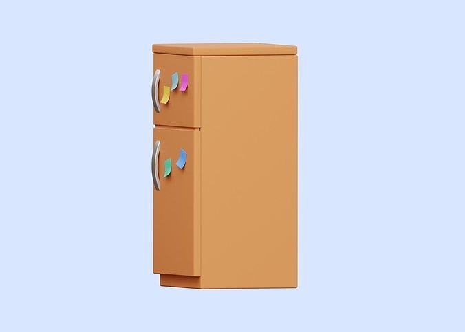 Refrigerator Illustration Low-poly 3D model 4