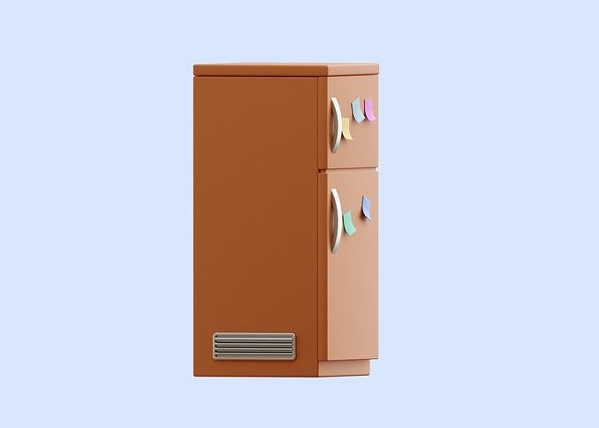 Refrigerator Illustration Low-poly 3D model 5