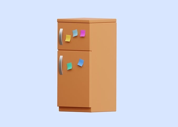 Refrigerator Illustration Low-poly 3D model 3