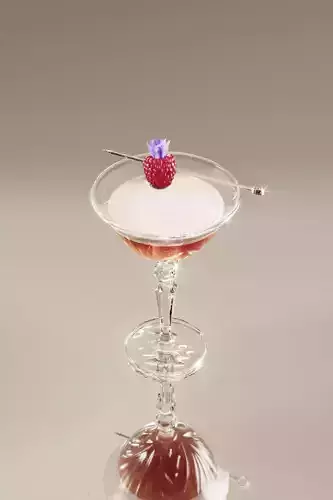 French martini cocktail 3D model