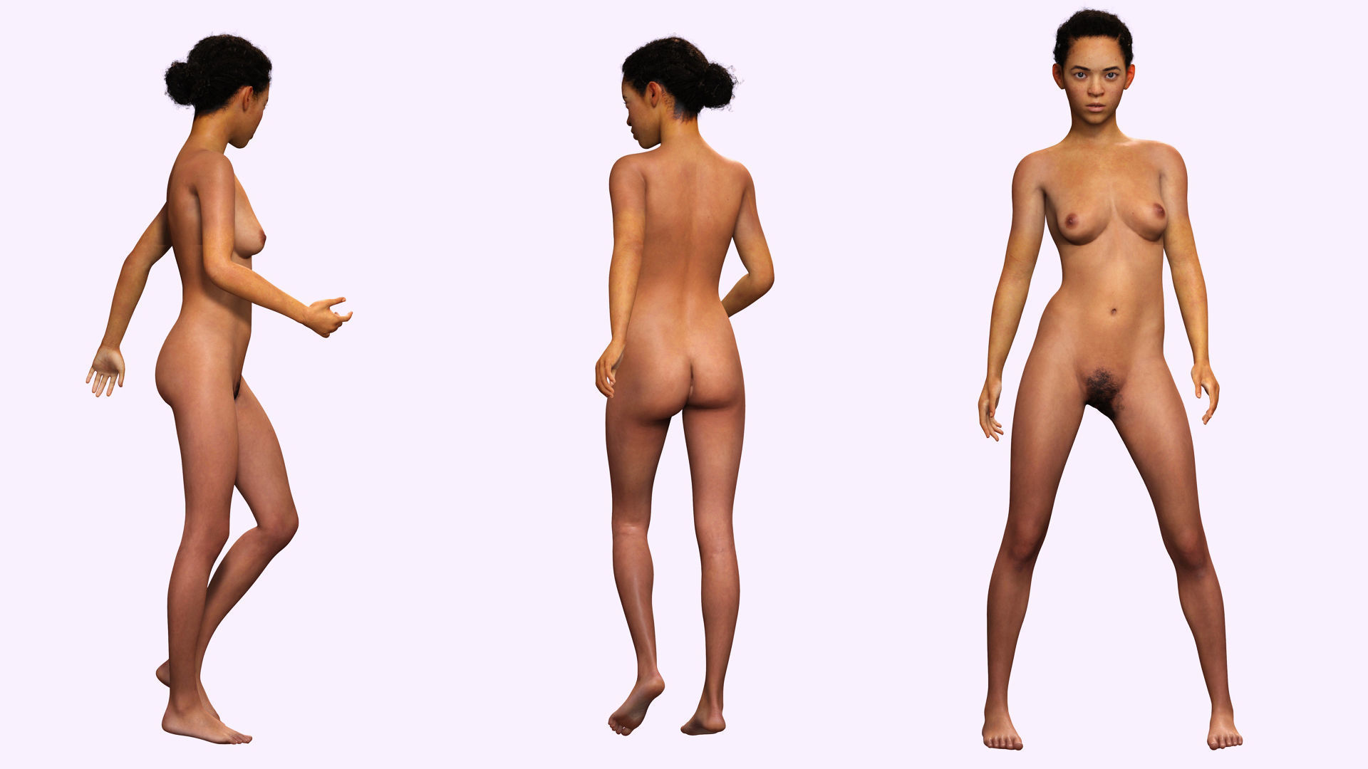 Dahlia - Realistic African American Girl Scanned AAA Low-poly 3D model_3