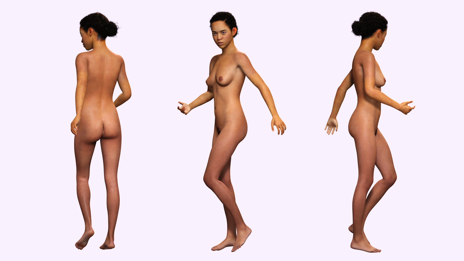 Dahlia - Realistic African American Girl Scanned AAA Low-poly 3D model_2