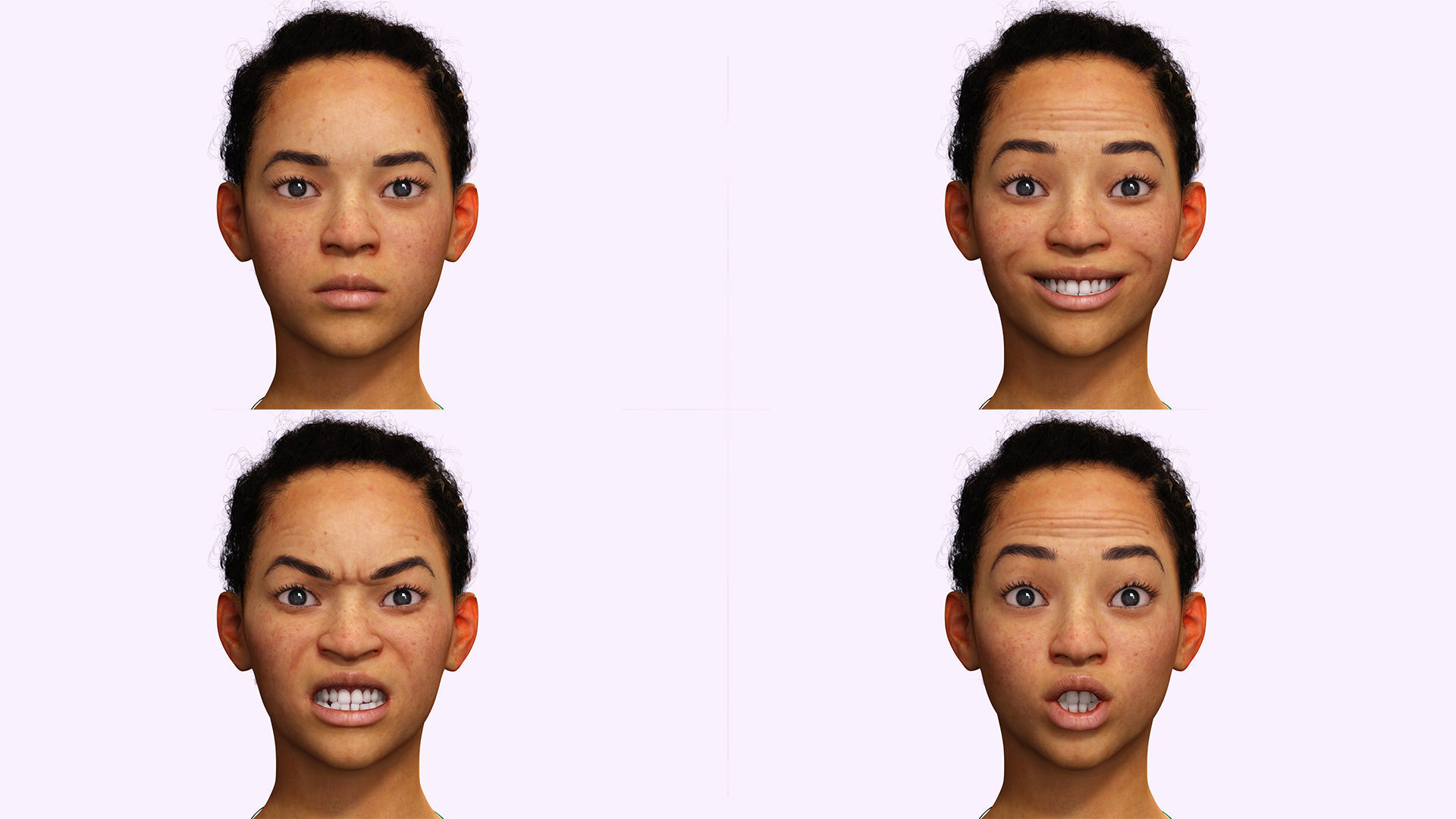 Dahlia - Realistic African American Girl Scanned AAA Low-poly 3D model_7