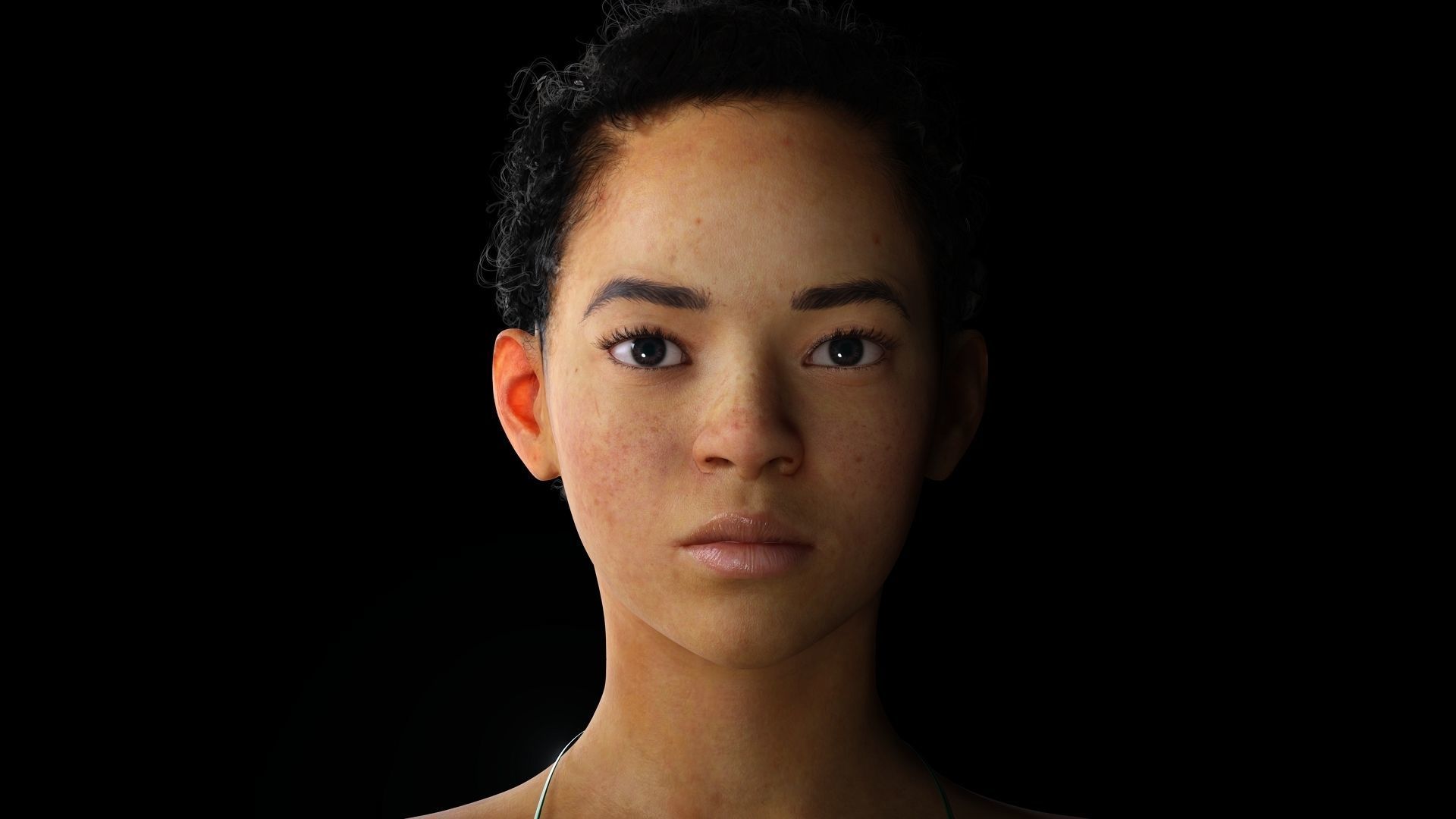 Dahlia - Realistic African American Girl Scanned AAA Low-poly 3D model_11