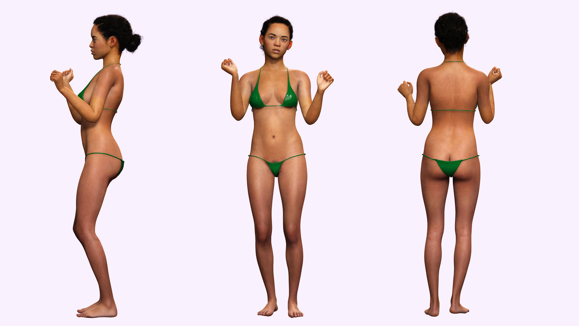 Dahlia - Realistic African American Girl Scanned AAA Low-poly 3D model_6
