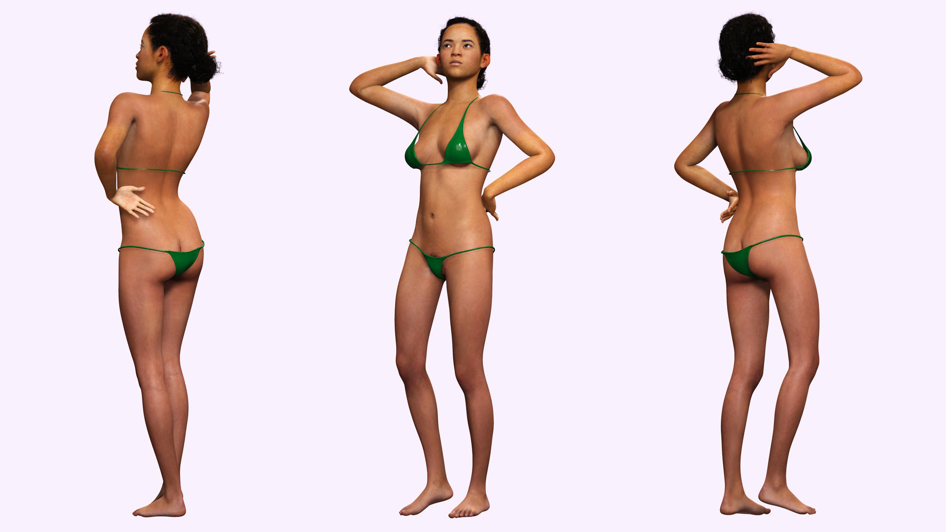 Dahlia - Realistic African American Girl Scanned AAA Low-poly 3D model_5