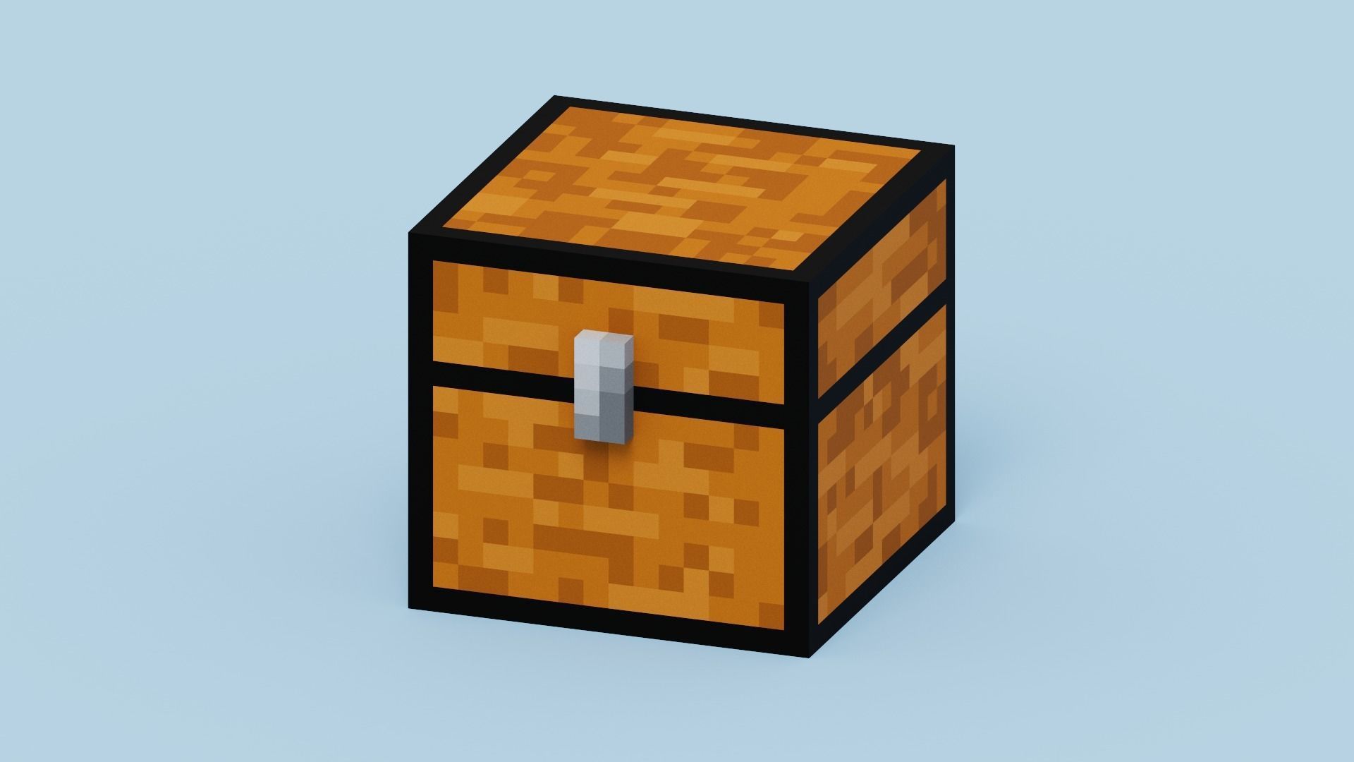Voxel Chest Low-poly 3D model_2