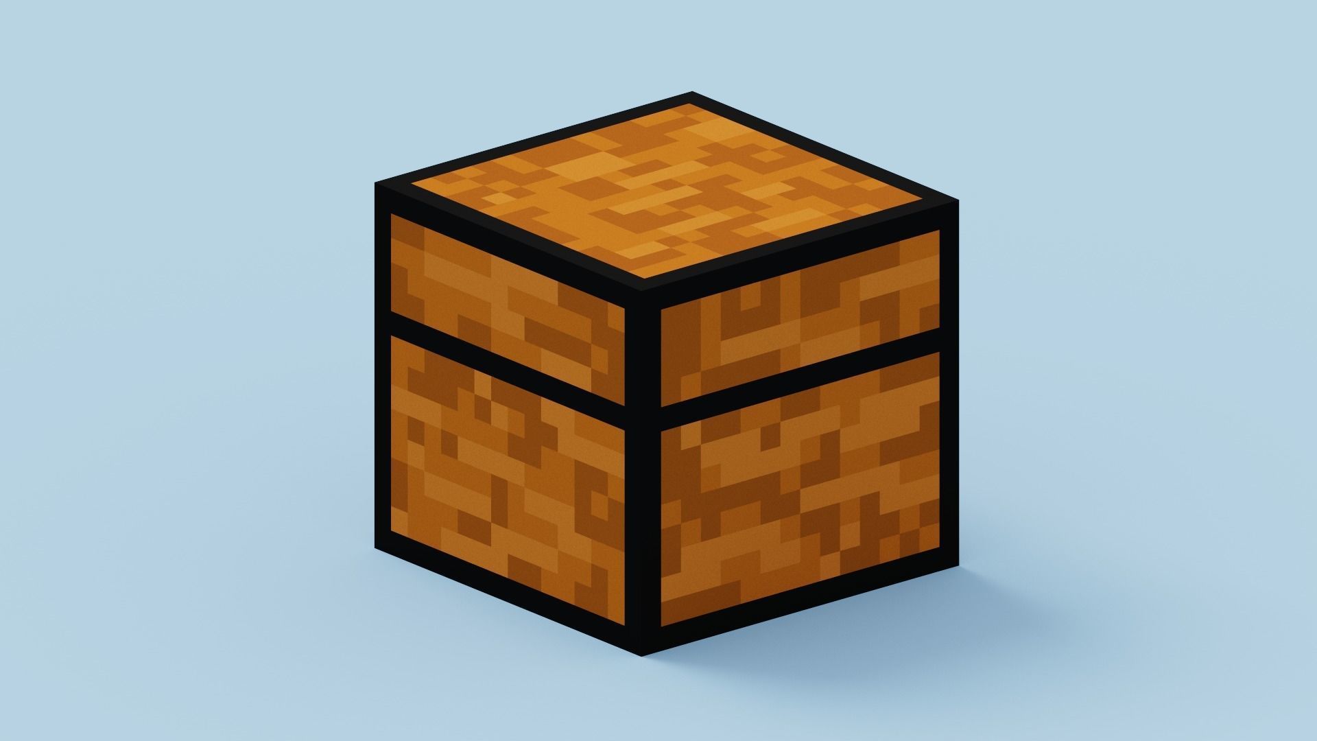 Voxel Chest Low-poly 3D model_9