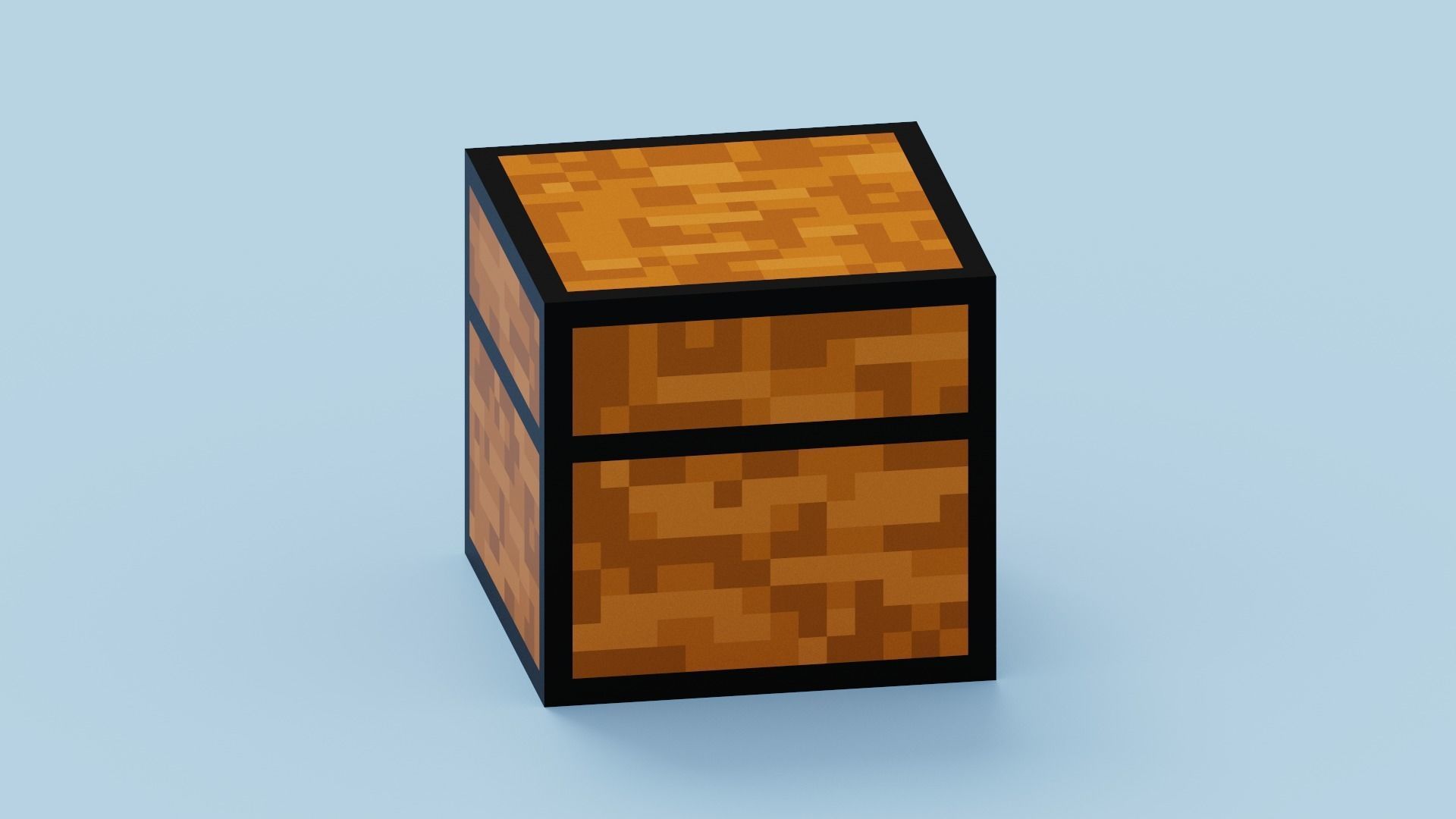 Voxel Chest Low-poly 3D model_13