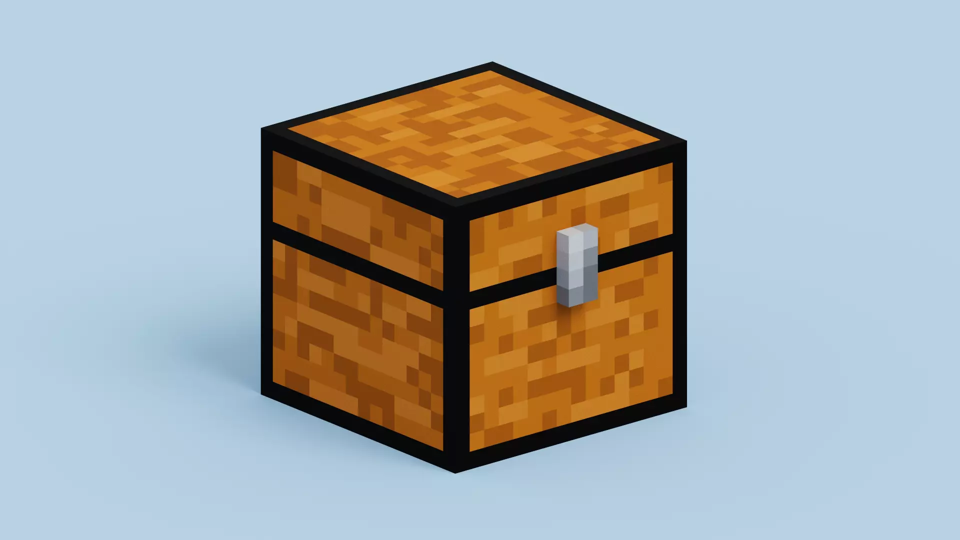 Voxel Chest Low-poly 3D model_0