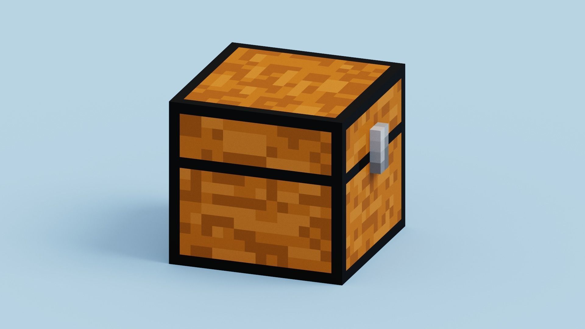 Voxel Chest Low-poly 3D model_14
