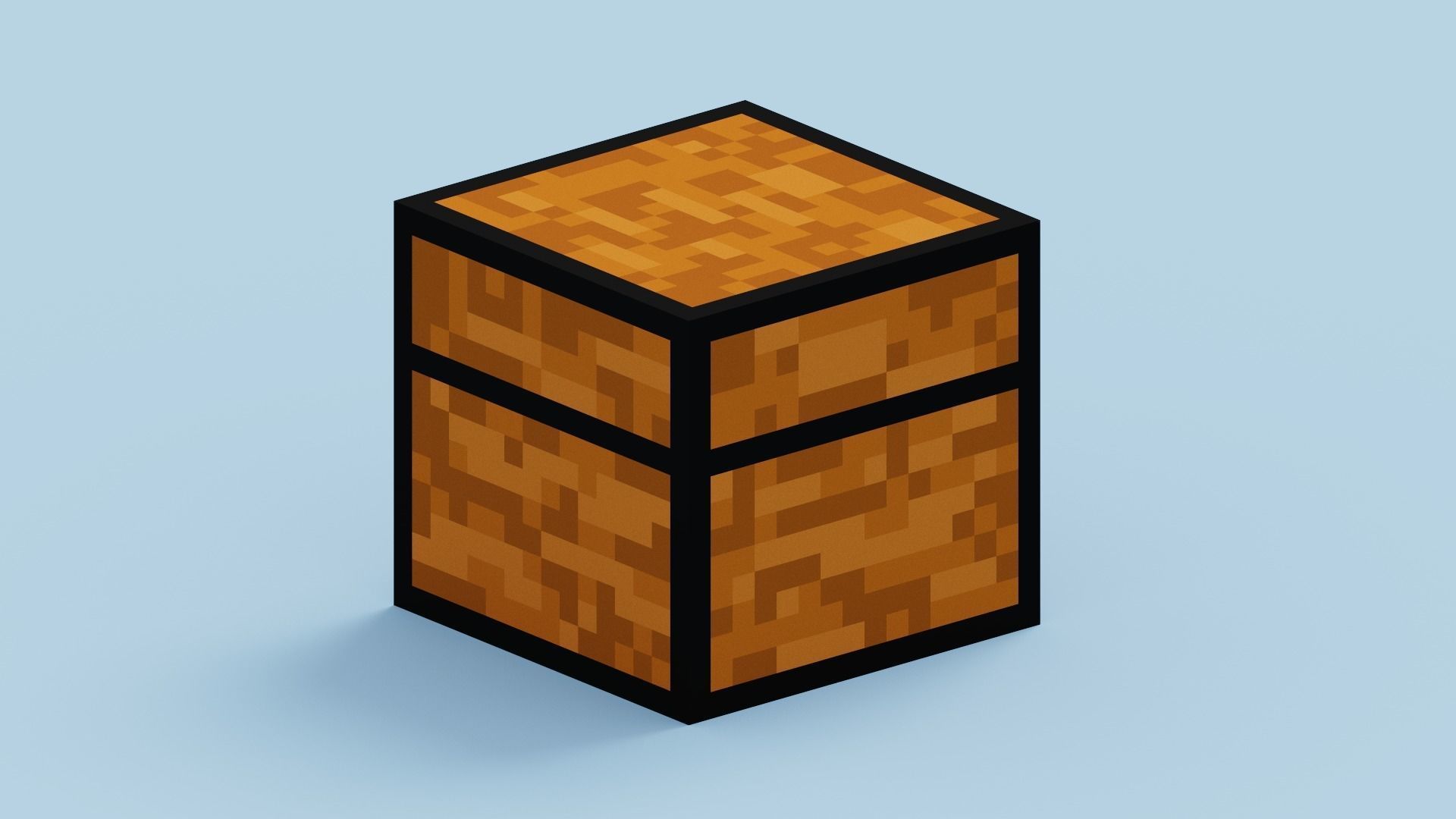 Voxel Chest Low-poly 3D model_8