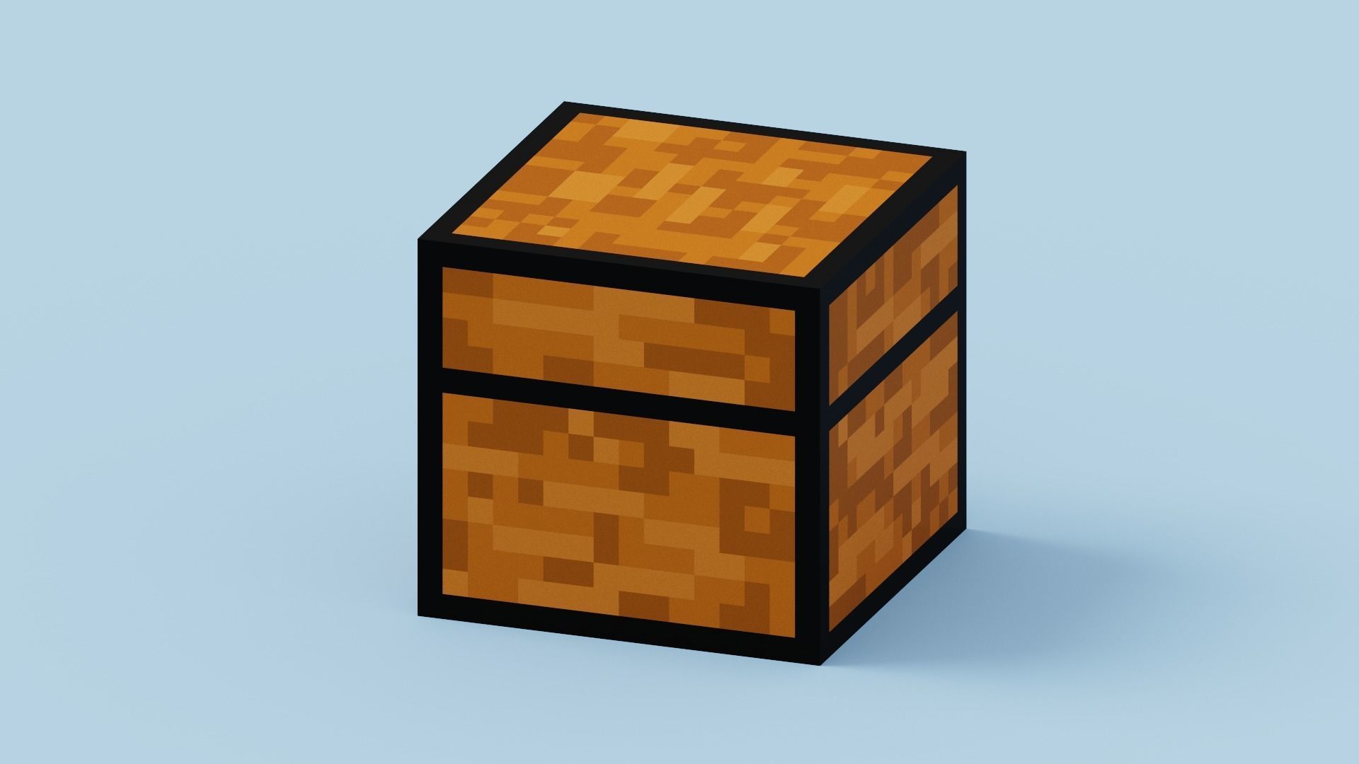 Voxel Chest Low-poly 3D model_10