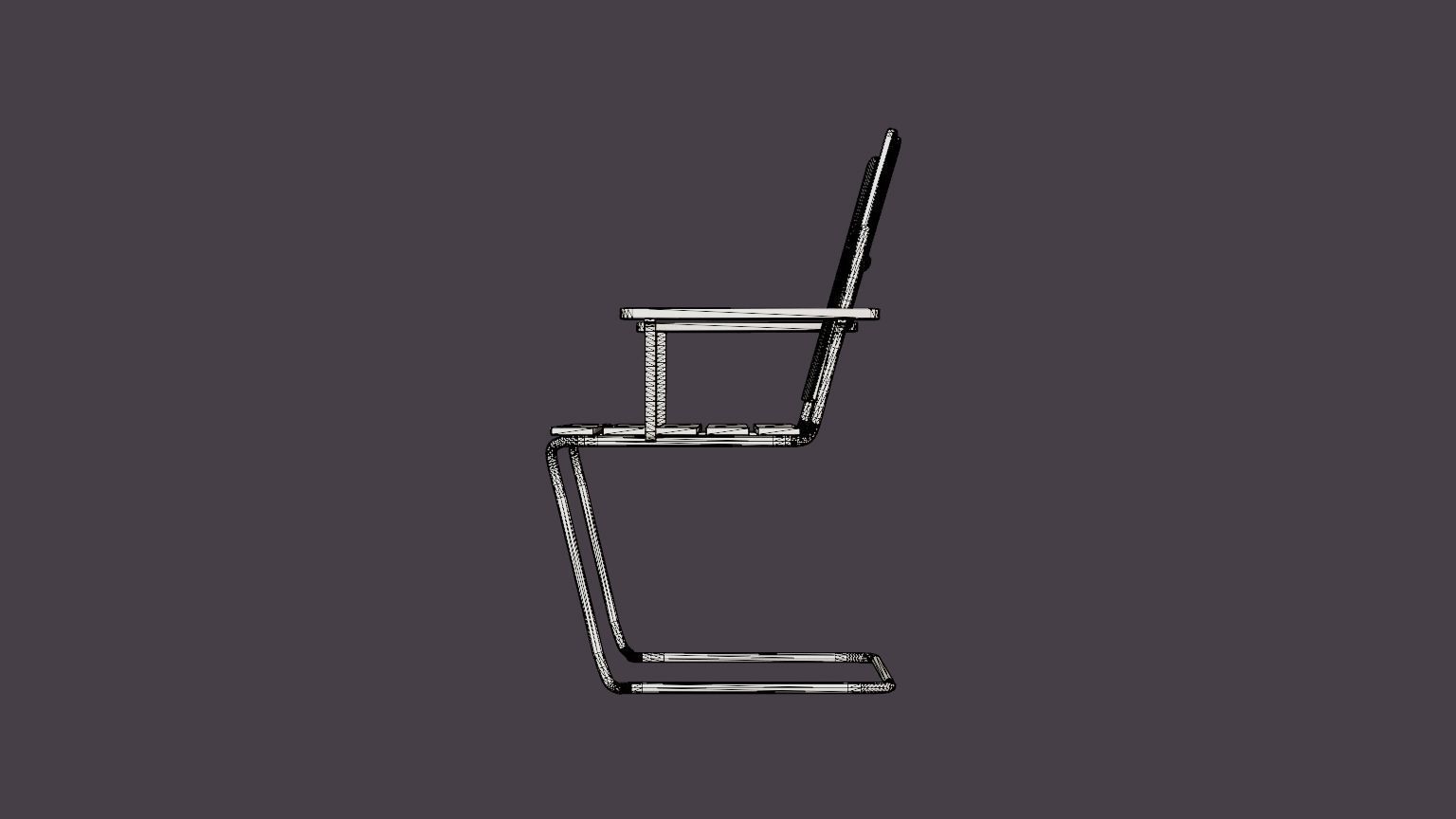 Armchair A2 Low-poly 3D model_5