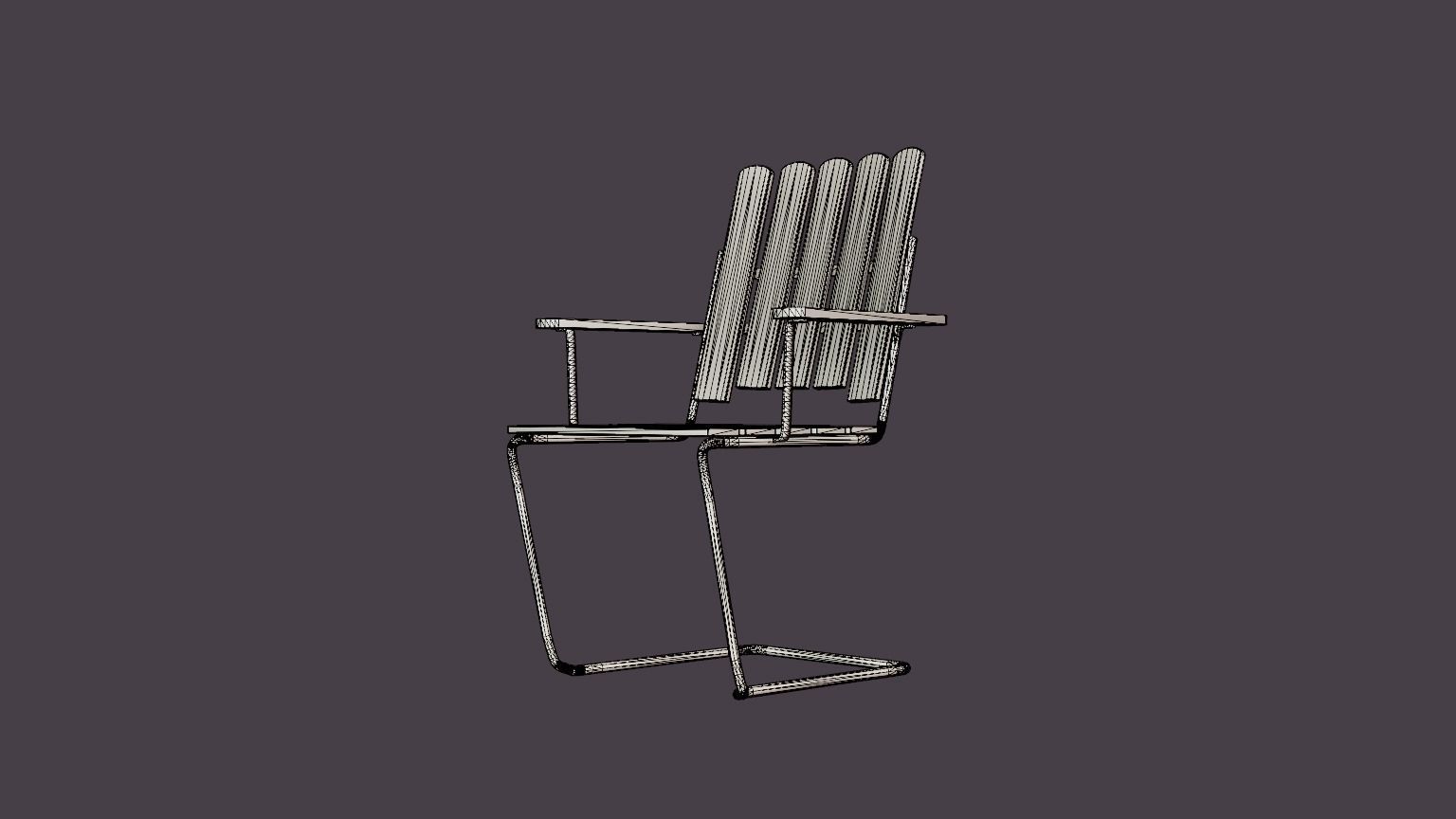 Armchair A2 Low-poly 3D model_6