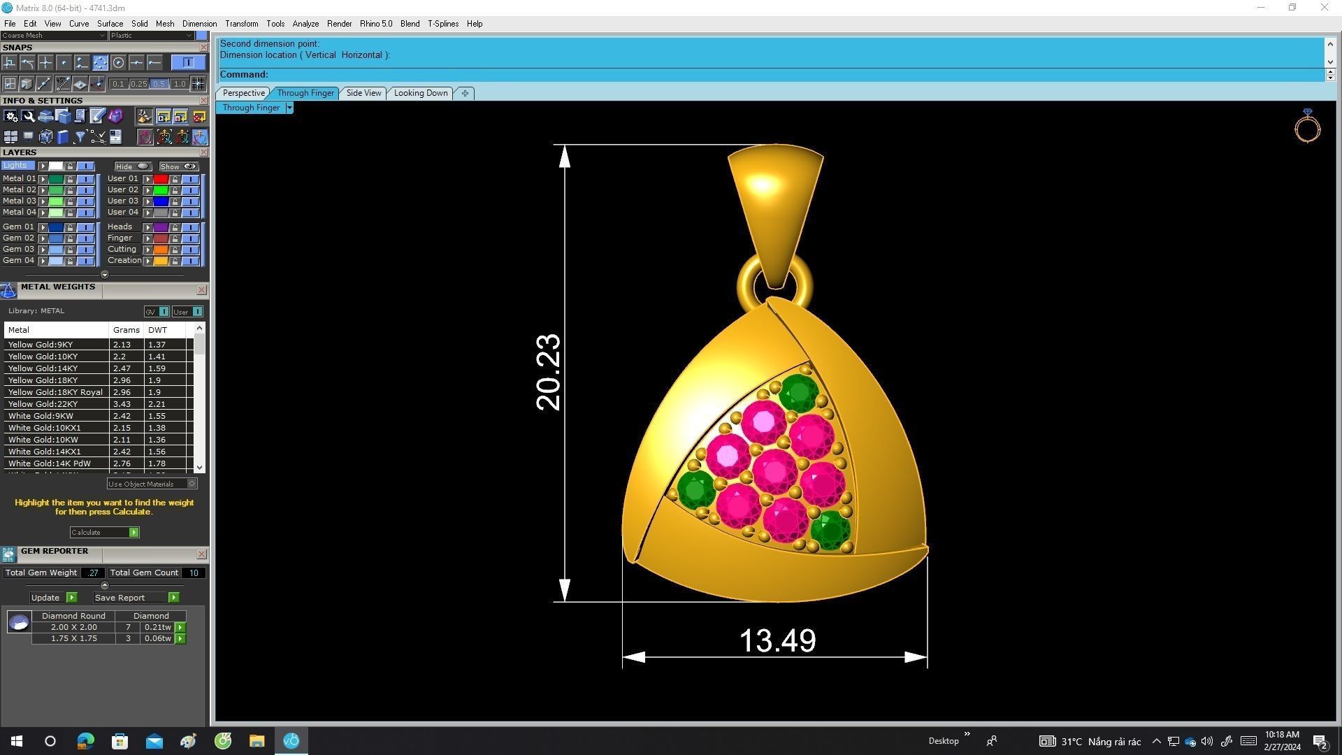 A4741 Cute Diamond Women Pendant 3D Model 3D print model_6