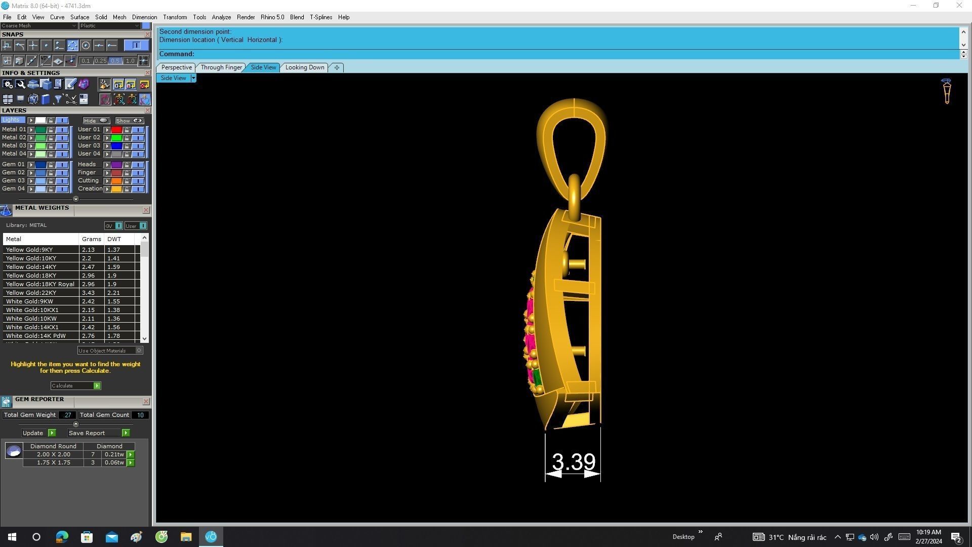 A4741 Cute Diamond Women Pendant 3D Model 3D print model_7