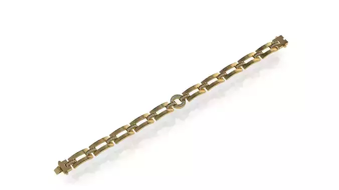 Pulseira com fecho e elos cravejados 3D print model