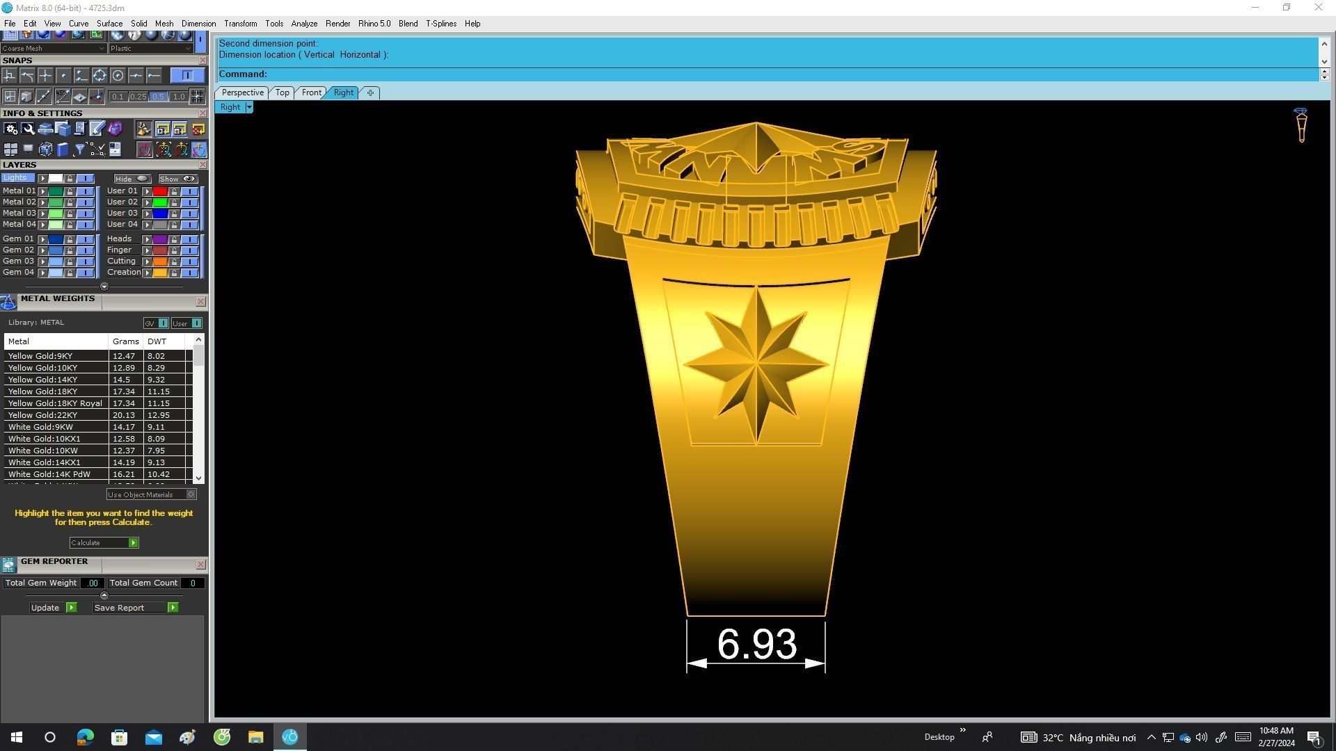 A4725 Compass Signet Ring 3D Model 3D print model_7