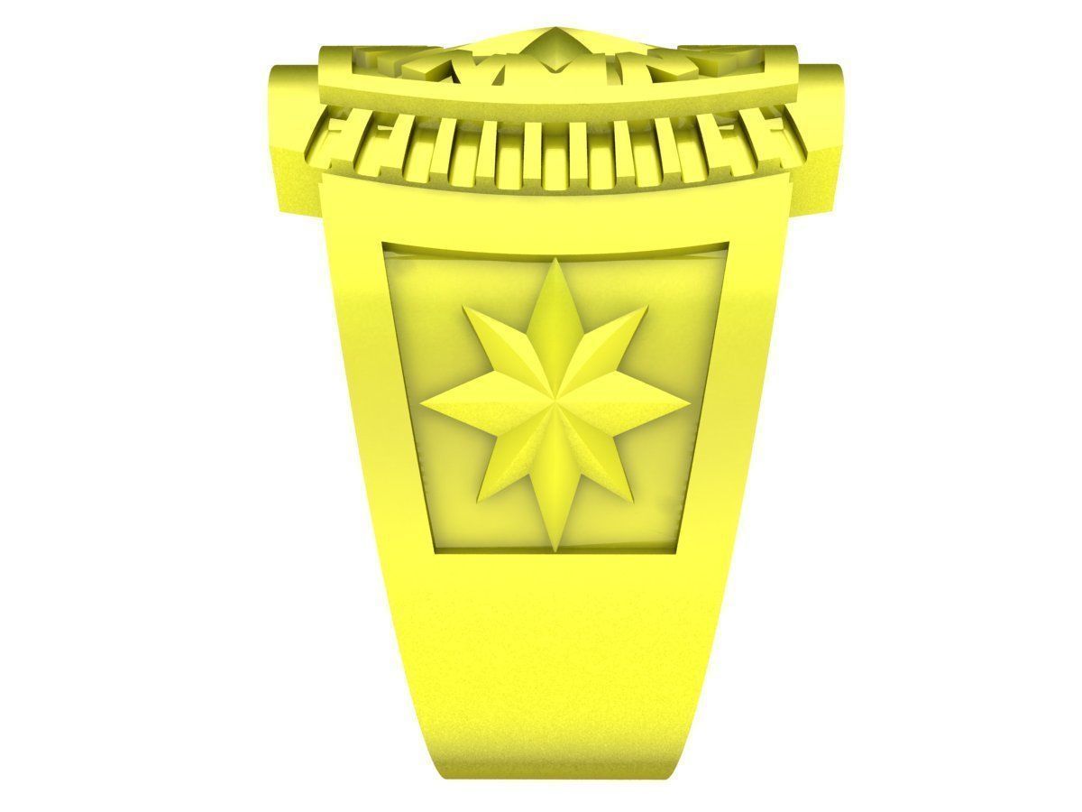 A4725 Compass Signet Ring 3D Model 3D print model_4