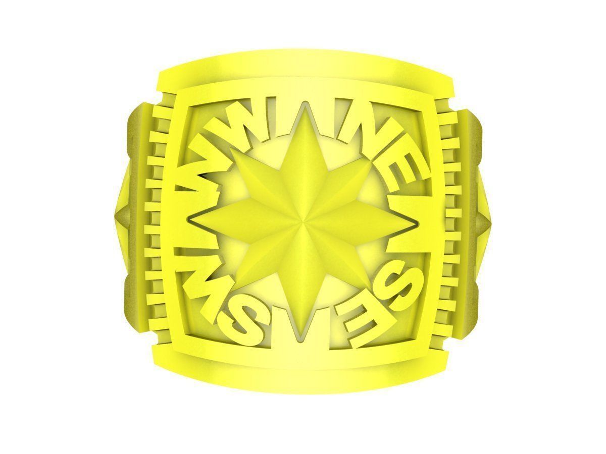 A4725 Compass Signet Ring 3D Model 3D print model_2