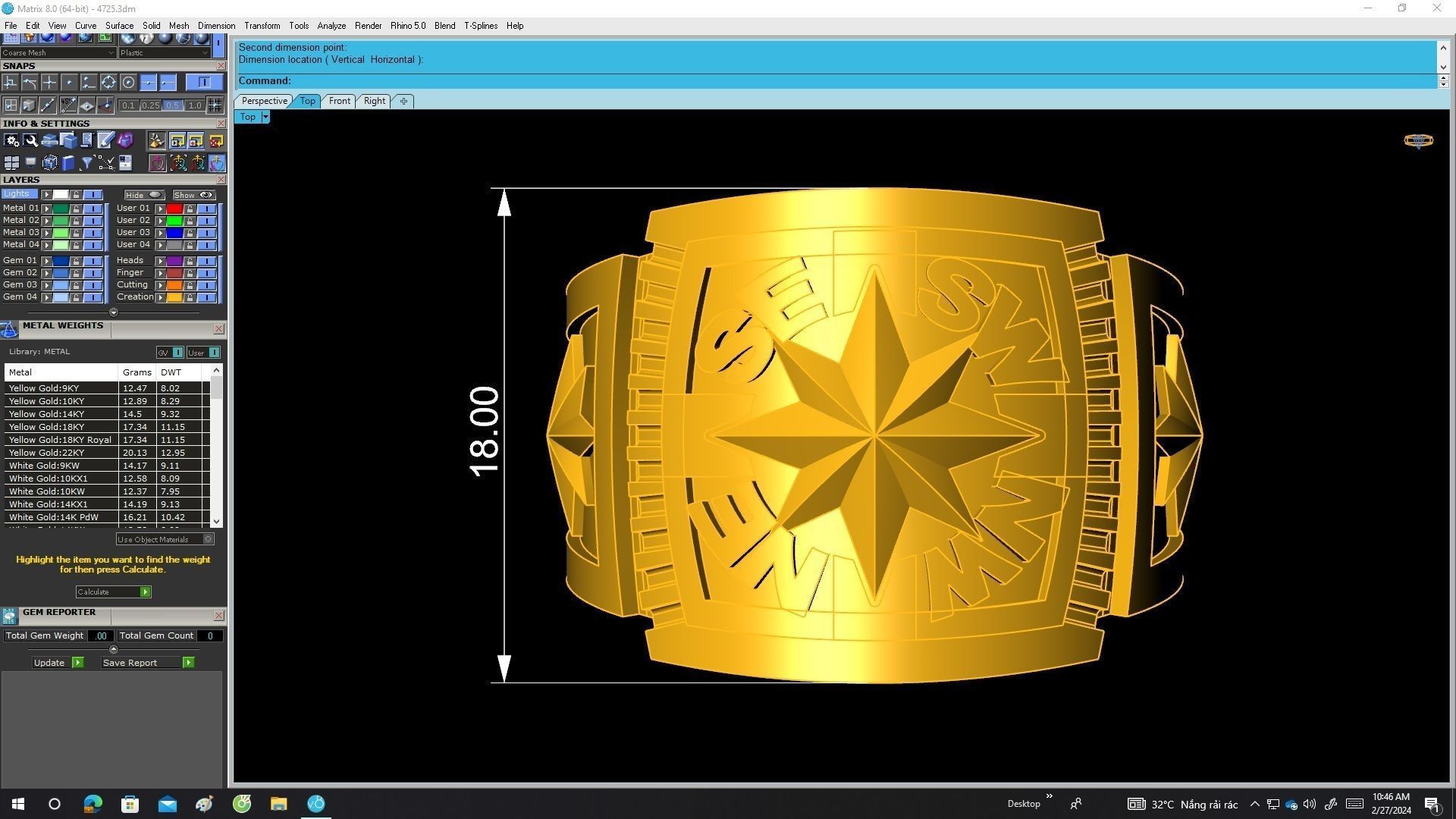 A4725 Compass Signet Ring 3D Model 3D print model_5