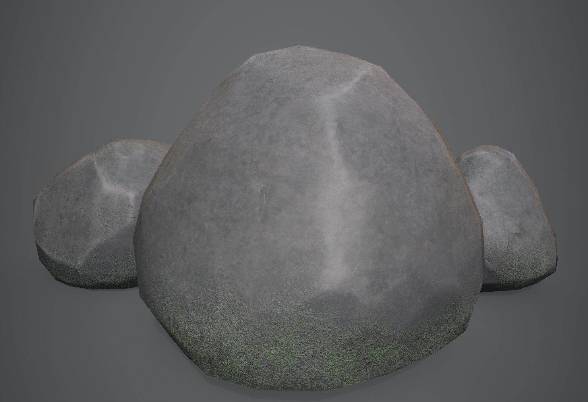 Six stylized rocks Low-poly 3D model_4