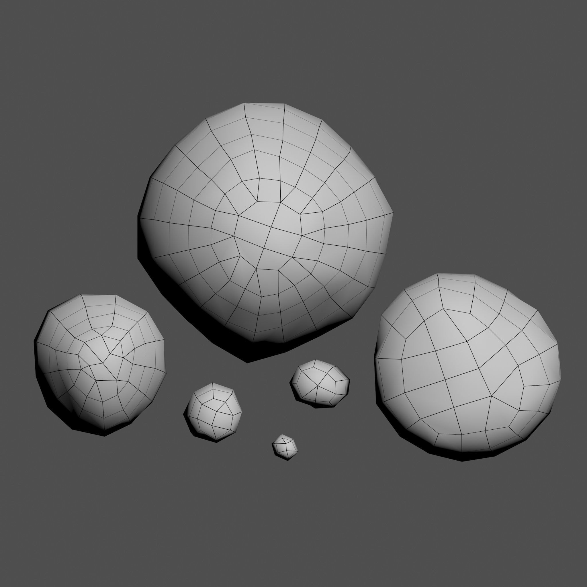 Six stylized rocks Low-poly 3D model_12