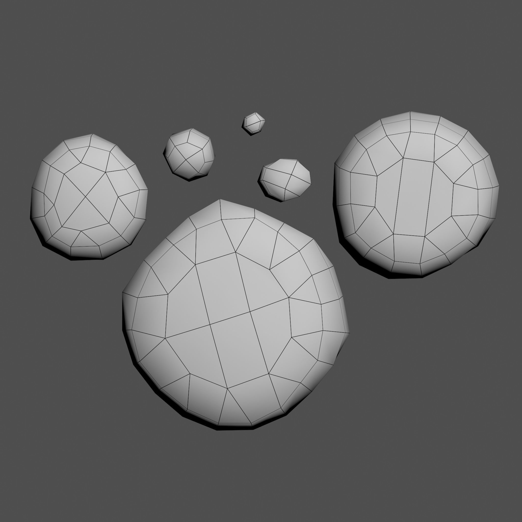 Six stylized rocks Low-poly 3D model_13