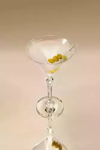 Dry martini cocktail 3D model