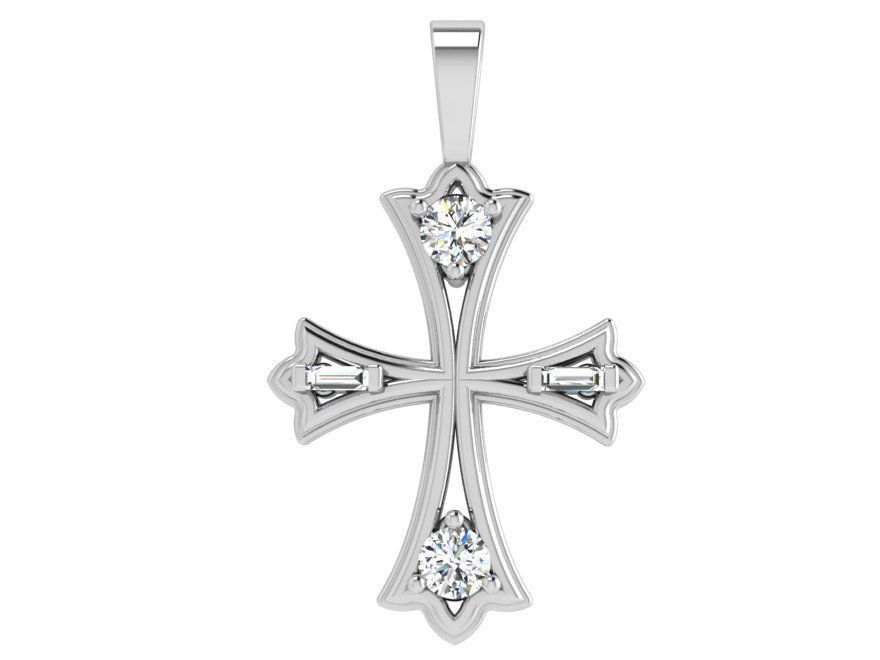 Cross Pendant 3871 3D print model_2