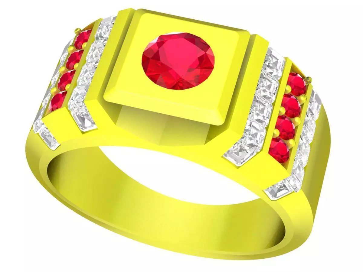 A4721 Korean Diamond Fashion Men Ring 3D Model Free 3D print model