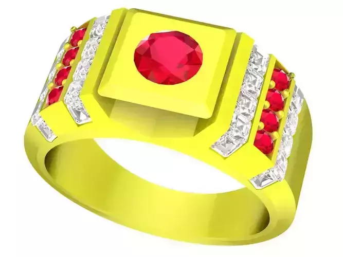 A4721 Korean Diamond Fashion Men Ring 3D Model