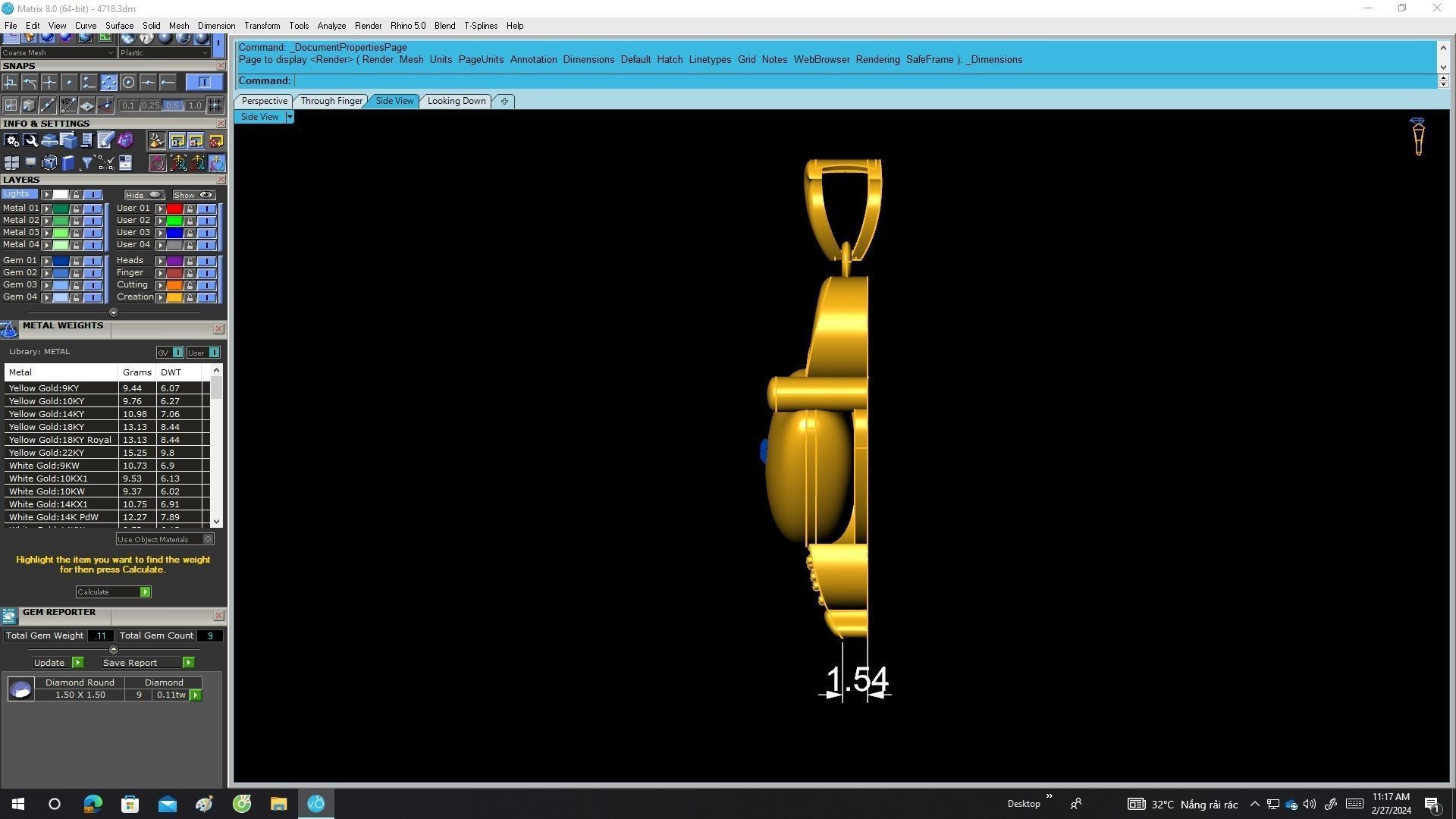 A4718 Pretty Diamond Mouse Pendant 3D Model 3D print model_7