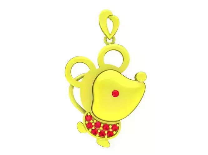 A4718 Pretty Diamond Mouse Pendant 3D Model