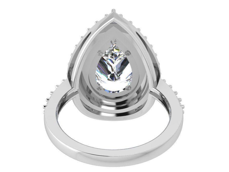 Pear Double Halo Ring 3875 3D print model_3