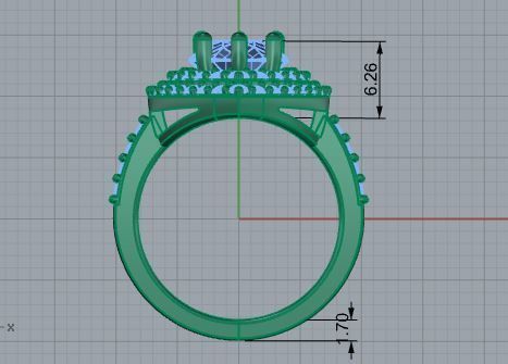 Pear Double Halo Ring 3875 3D print model_5