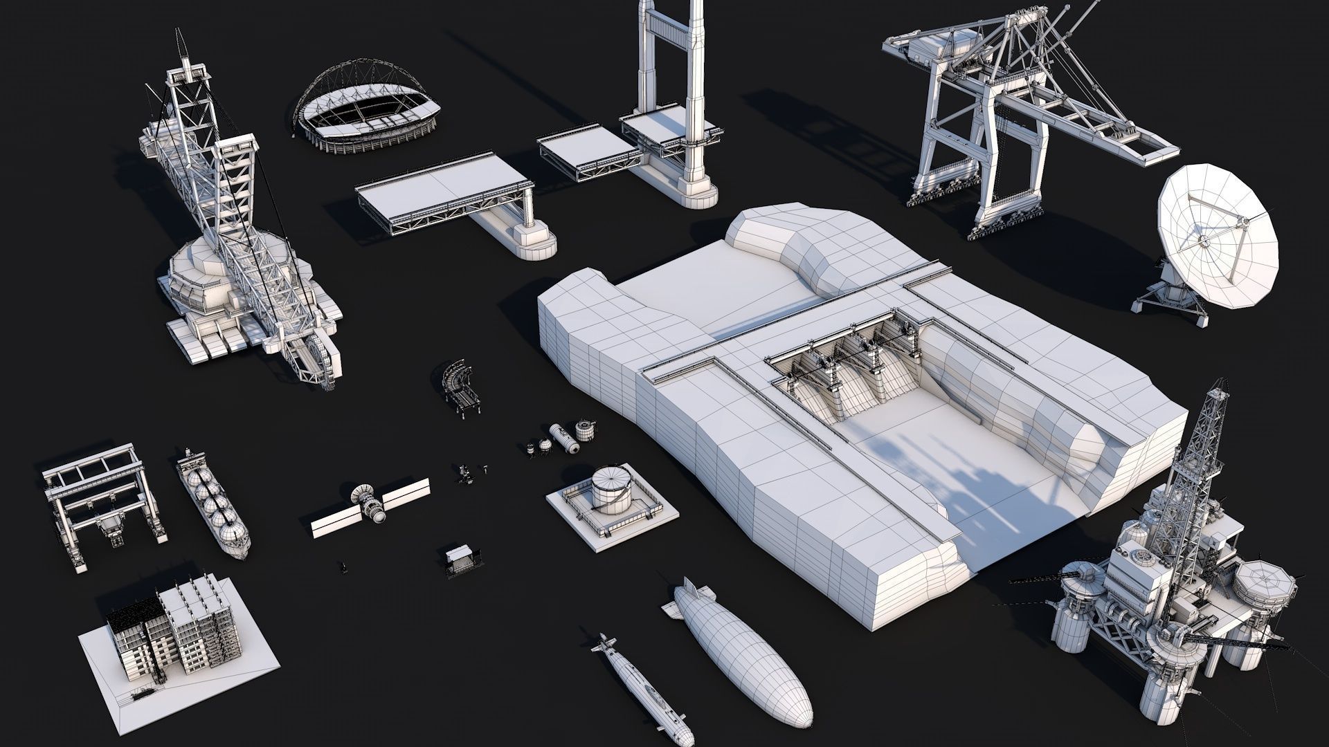 Low Poly City Mega Pack 2 Collection Low-poly 3D model_16