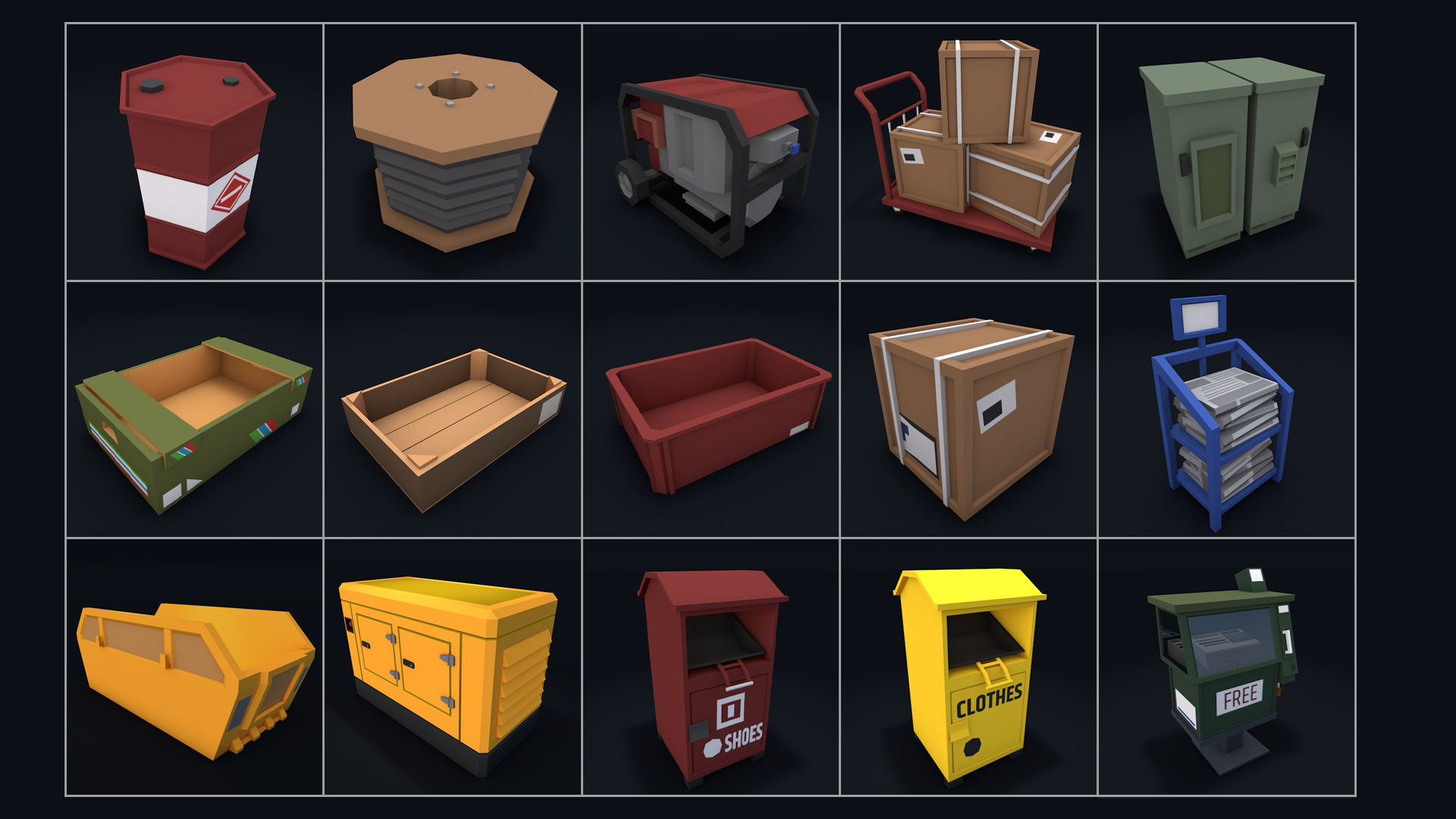 Low Poly City Mega Pack 2 Collection Low-poly 3D model_47