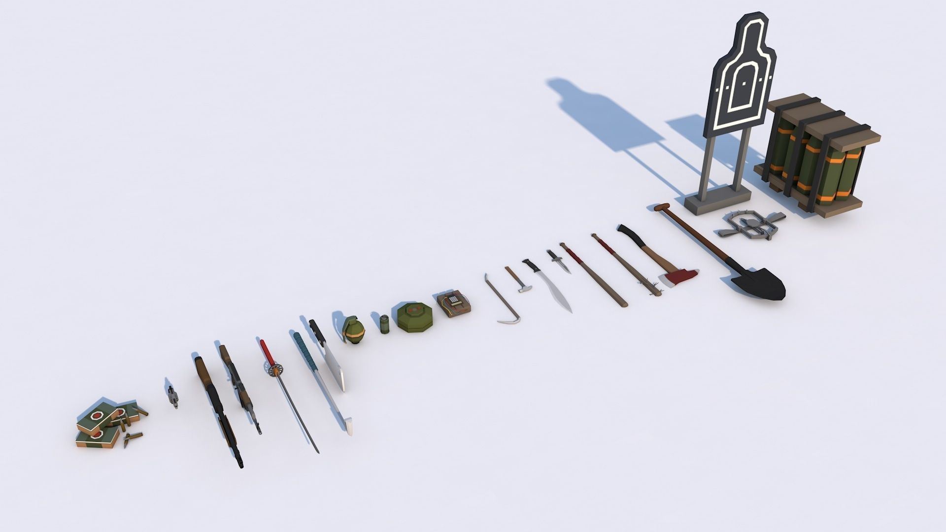 Low Poly City Mega Pack 2 Collection Low-poly 3D model_10