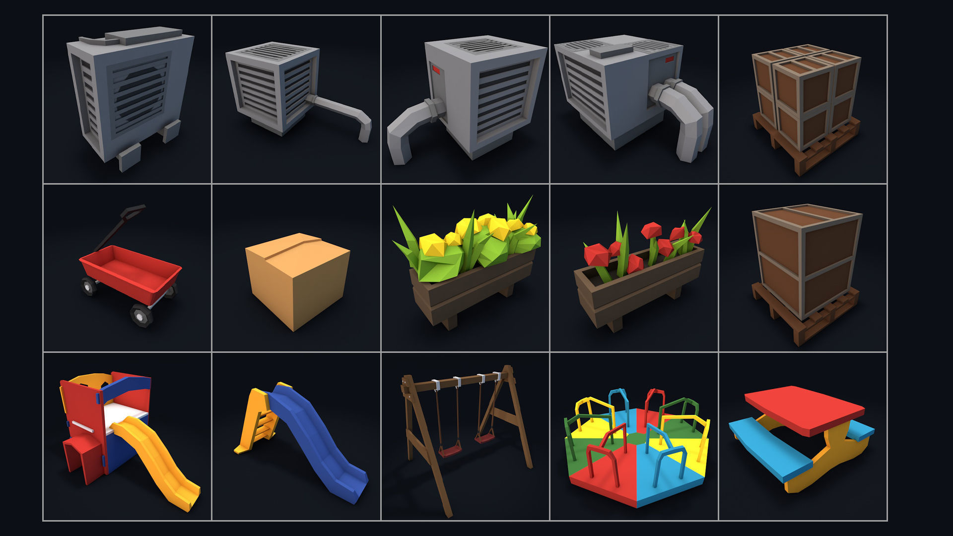 Low Poly City Mega Pack 2 Collection Low-poly 3D model_45