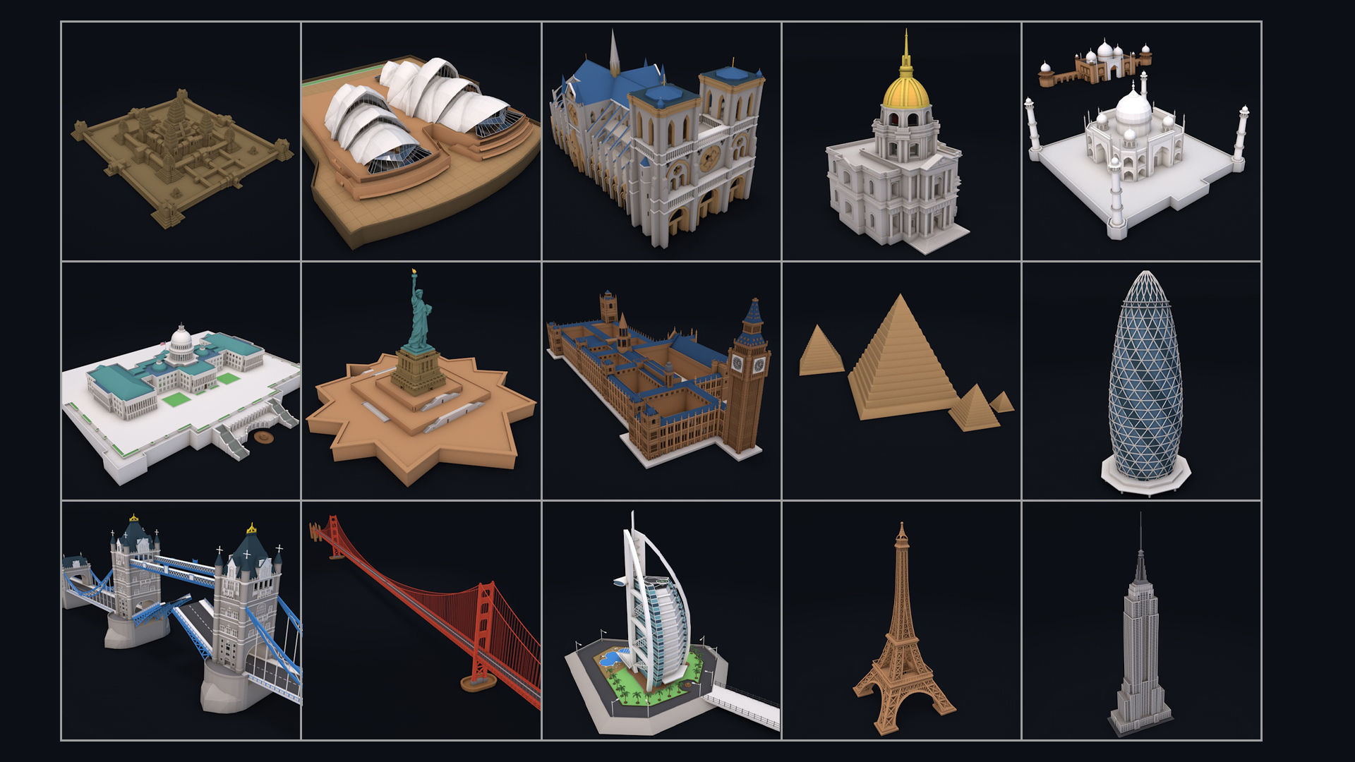 Low Poly City Mega Pack 2 Collection Low-poly 3D model_91
