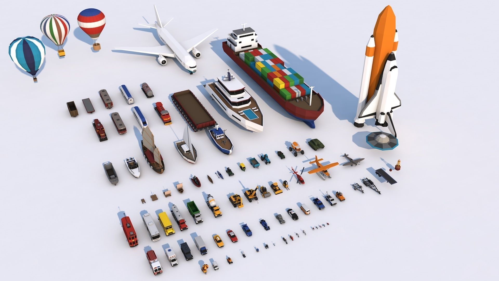 Low Poly City Mega Pack 2 Collection Low-poly 3D model_7