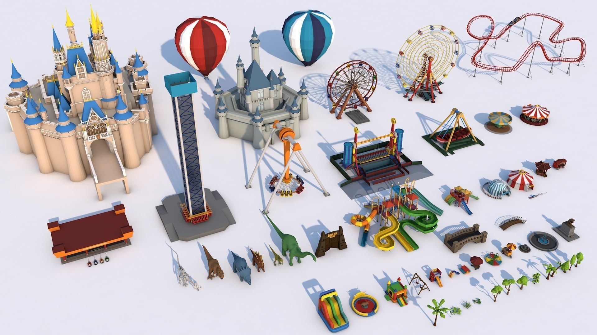 Low Poly City Mega Pack 2 Collection Low-poly 3D model_19