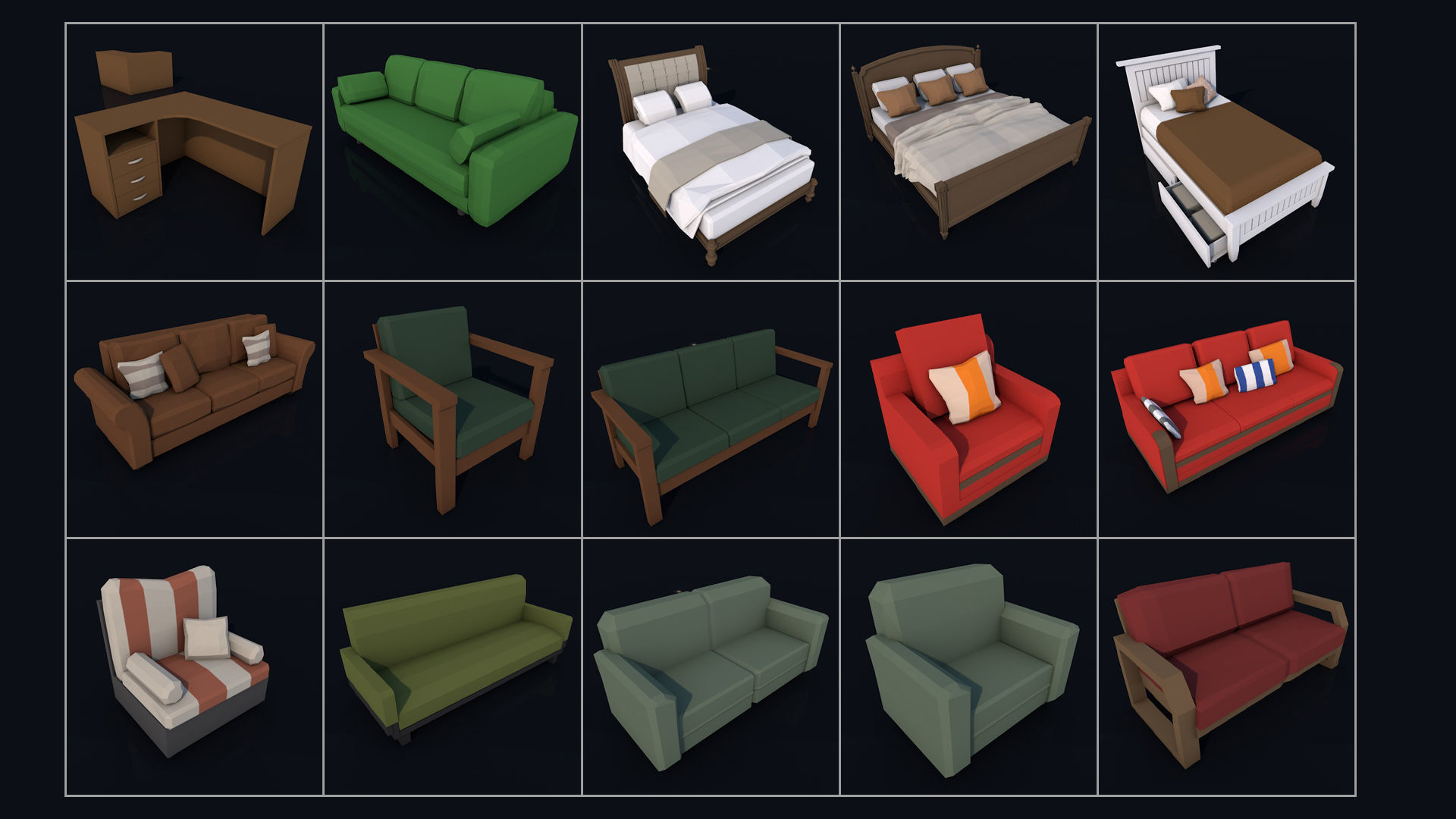 Low Poly City Mega Pack 2 Collection Low-poly 3D model_80