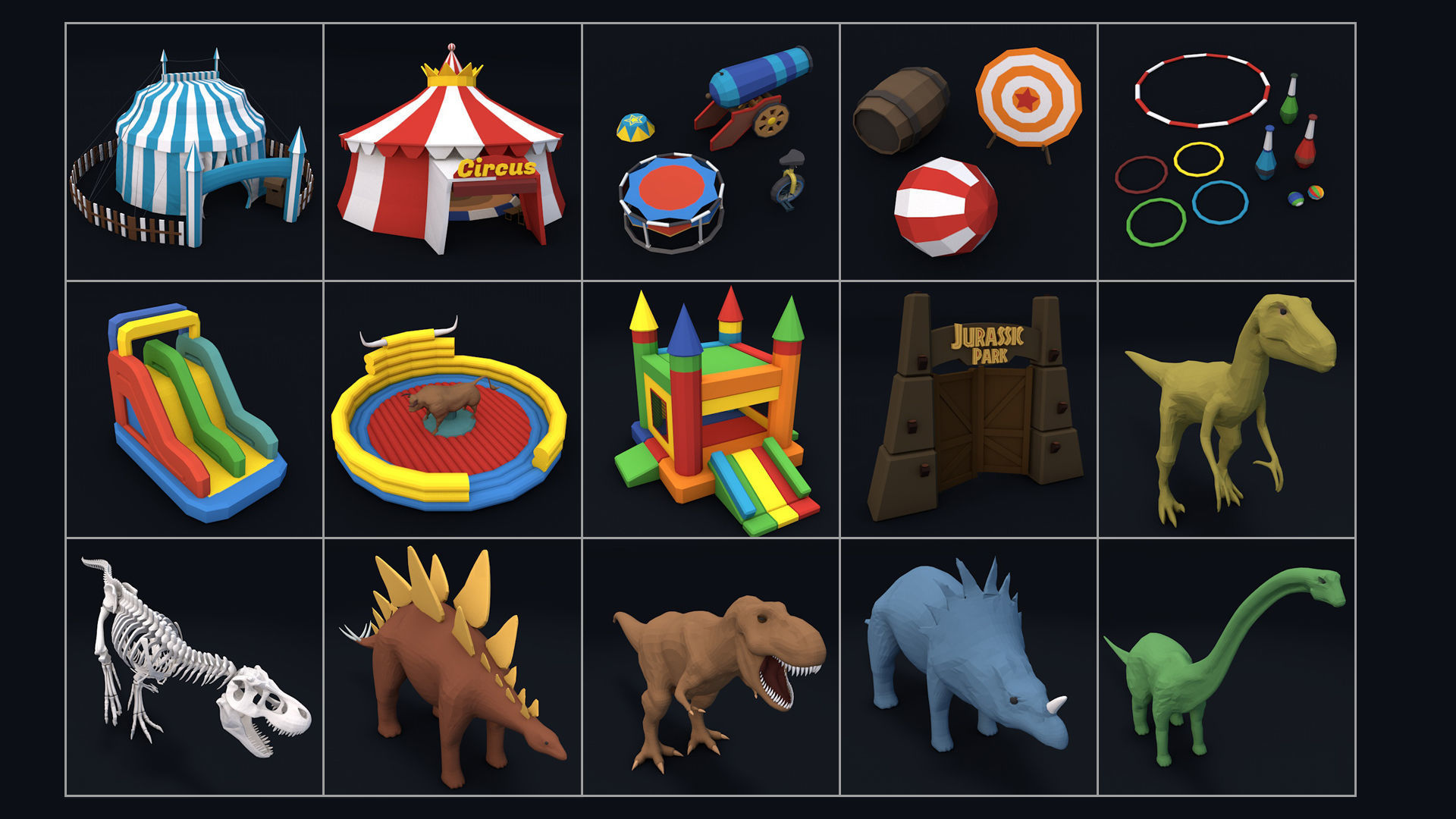 Low Poly City Mega Pack 2 Collection Low-poly 3D model_88