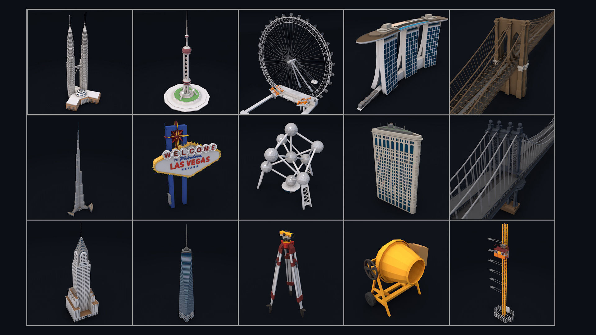 Low Poly City Mega Pack 2 Collection Low-poly 3D model_93